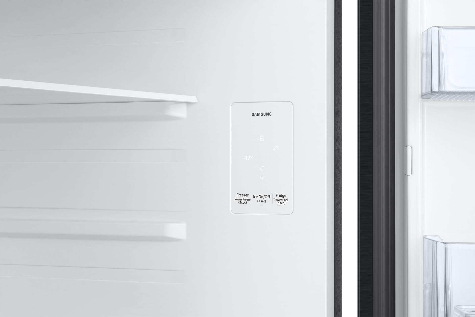 Top Mount Freezer Refrigerator AI Energy Mode 490L Detail-Internal-Display Black 