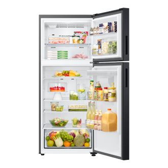 Top Mount Freezer Refrigerator AI Energy Mode 490L Front-Open-With-Food Black 