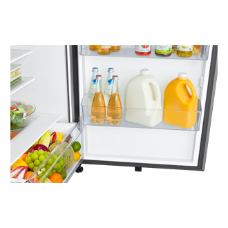 Top Mount Freezer Refrigerator AI Energy Mode 490L Detail-Gallon-Door-Bin Silver 