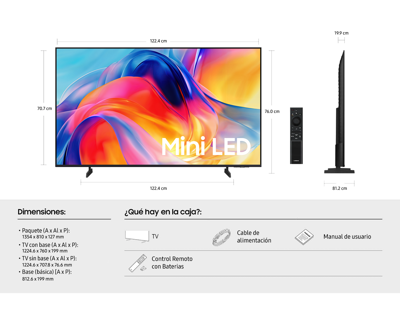 55" Mini Led M70HAF 4K Vision AI Smart TV (2026) Negro titanio
