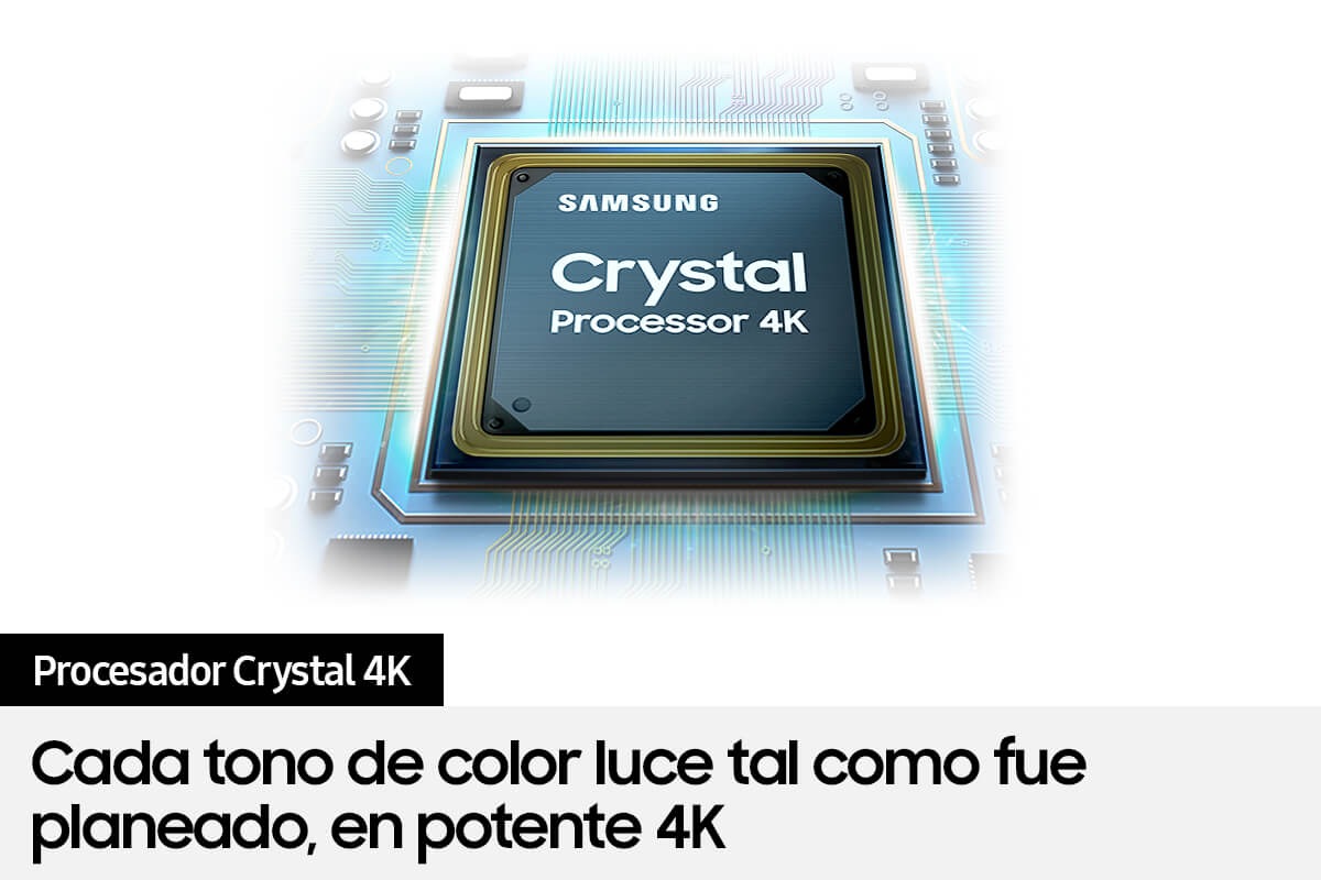 Samsung UHD AU7000 cuenta con procesador Crystal 4K que incrementa la calidad de imagen de manera inteligente.