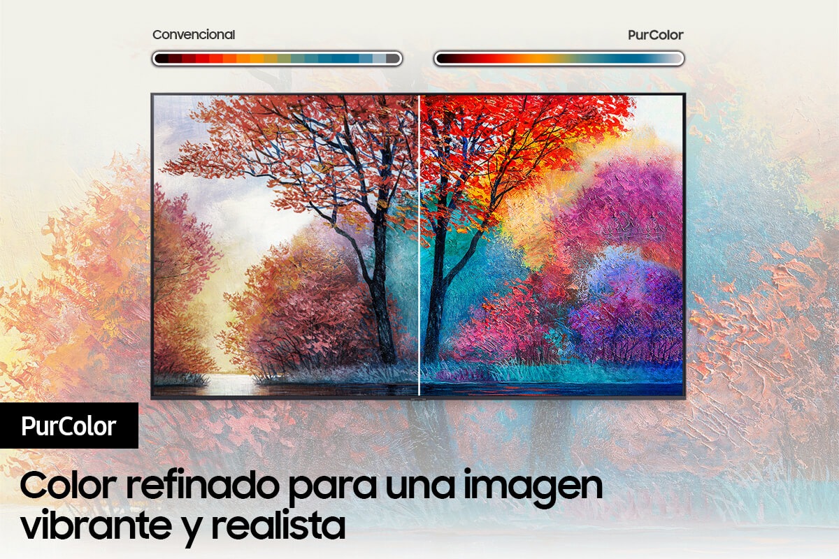 Samsung UHD AU7000 con PurColor puede ofrecer una gama completa de colores.