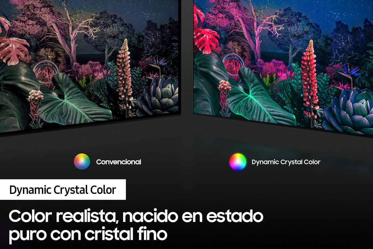 Crystal UHD TV AU8000 con Dynamic Crystal Color puede ofrecer una gama completa de colores.