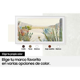 Marco Customizable Frame en colores café, teca y blanco para Modern Style, y ladrillo rojo y blanco para Beveled Style.