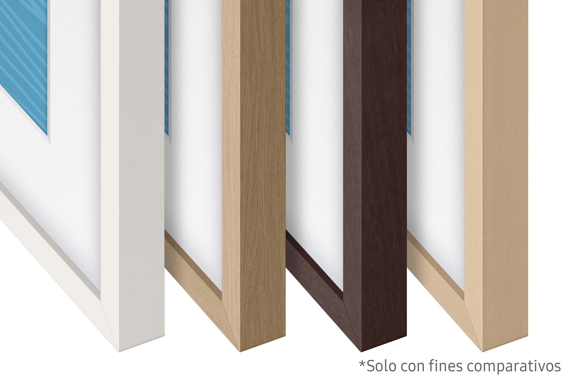 Marco Customizable Frame muestra Modern y Beveled styles de The Frame.