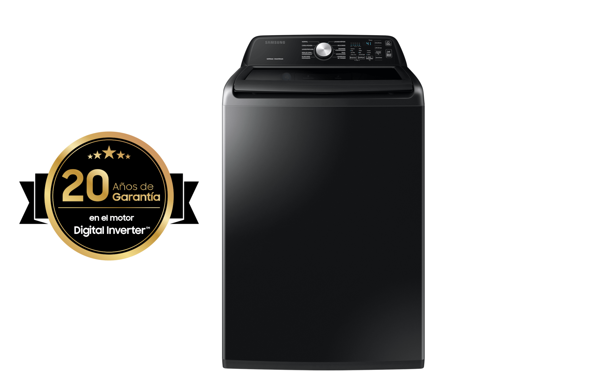 Lavadora Carga Superior 21 kg Digital Inverter y SuperSpeed™ Negra