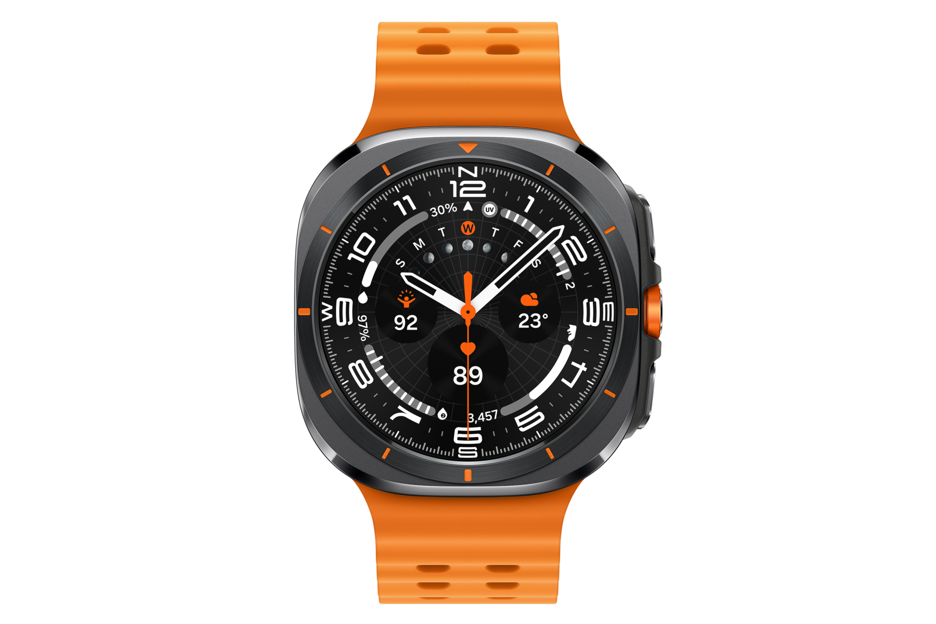 Front view of Samsung Galaxy Watch Ultra (SM-L705FDAAXME) in Titanium Gray color available at Samsung Malaysia., Galaxy Watch Ultra (LTE, 47mm)