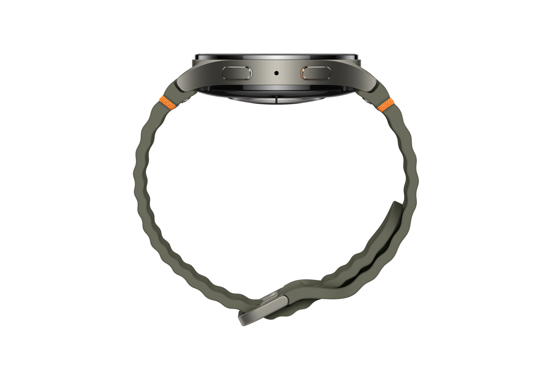 Side view of the Samsung Galaxy Watch 7 in Green color.