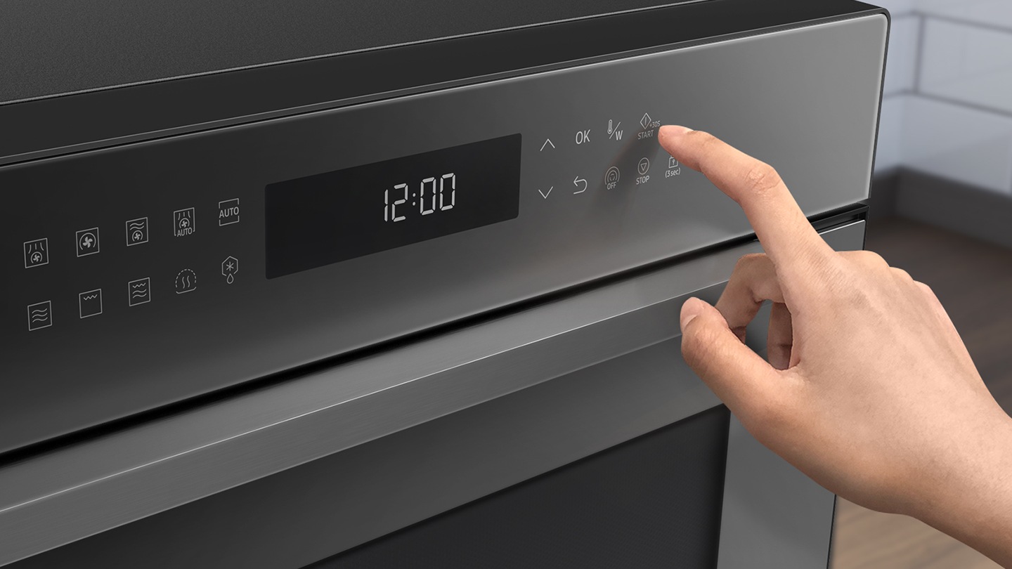 Samsung convection oven 35L has a Glass Touch Control Panel with White LED for a premium look and feel