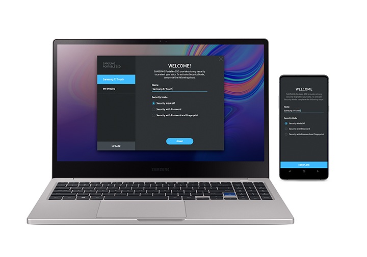 1TB memory card T7 comes embedded with upgraded software for PCs & Macs to help you set up a password and get the latest firmware updates. Explore at Samsung MY!