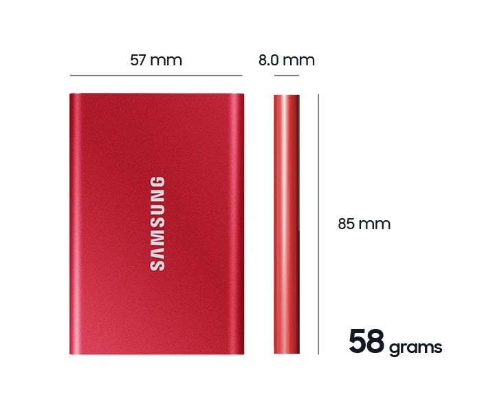 Explore the pocket-sized & slim, the lightweight body comes standard on the Samsung Portable SSD T7 and check out more details about 1TB memory card at Samsung Malaysia!