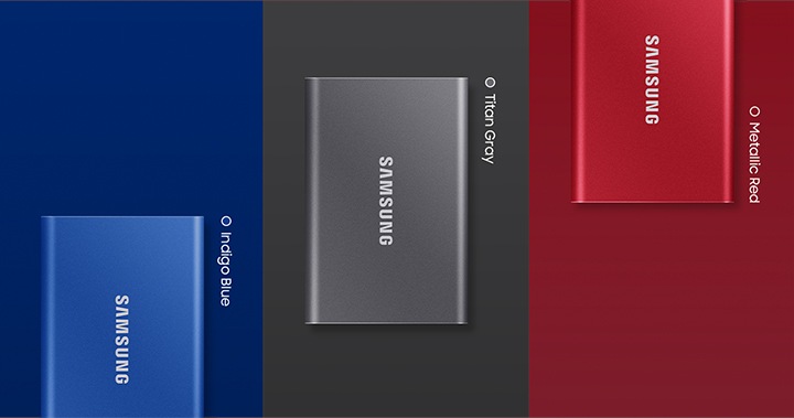 Samsung Portable SSD T7 gives you a range of options to find the perfect match. Pick a color from classic black to strickingn blue and red & check out the price of memory card at Samsung MY!