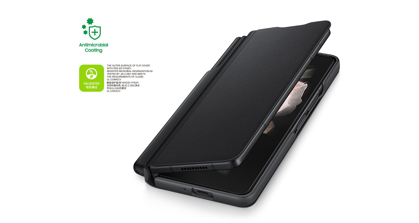 Samsung Fold 3 case with S Pen is guarded against germ. Buy Flip Cover with Pen for Galaxy Z Fold3 now!