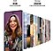Discover the large storage specs of Samsung Galaxy A73 5G. The image shows a Galaxy A73 5G displaying an image of a woman smiling and various landscape pictures in the smartphone shape. Text reads RAM 6G/8GB +Extra virtual RAM and Storage 128/256GB +Up to 1TB (micro SD card).