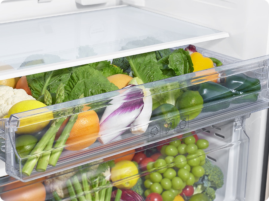 A close-up of the 2nd Vege Box. The 2nd Vege Box, located above the big Vege Box, holds fresh vegetables and fruits.