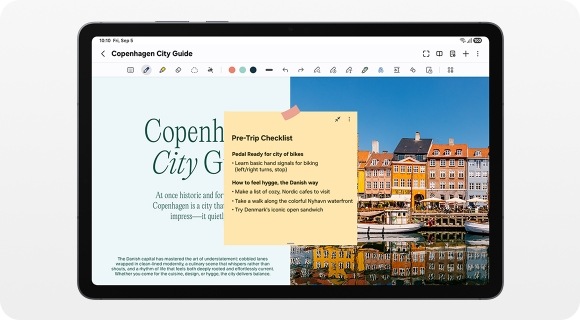 A Sticky note is attached to a Samsung Notes file and lets you add reminders directly into notes so important ideas stay front and center.