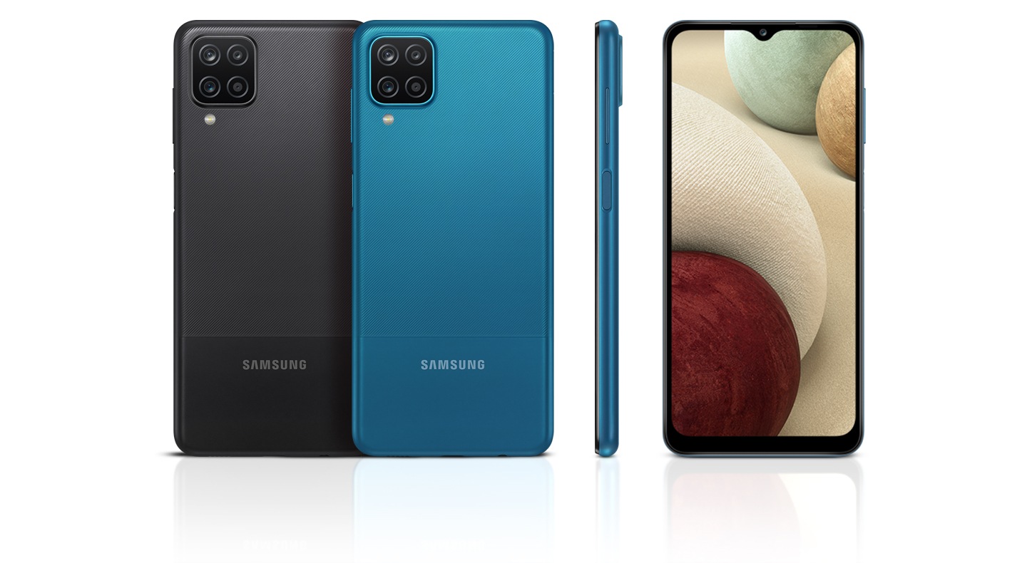 Classic back view of 4 devices in black, blue along with 1 side and 1 front view to highlight modern matte finish