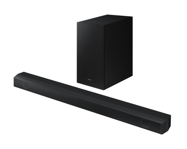 Samsung B Series Soundbar with Subwoofer (HW-B550/XM) - set-r-perspective view, Black color at best price in Samsung Malaysia