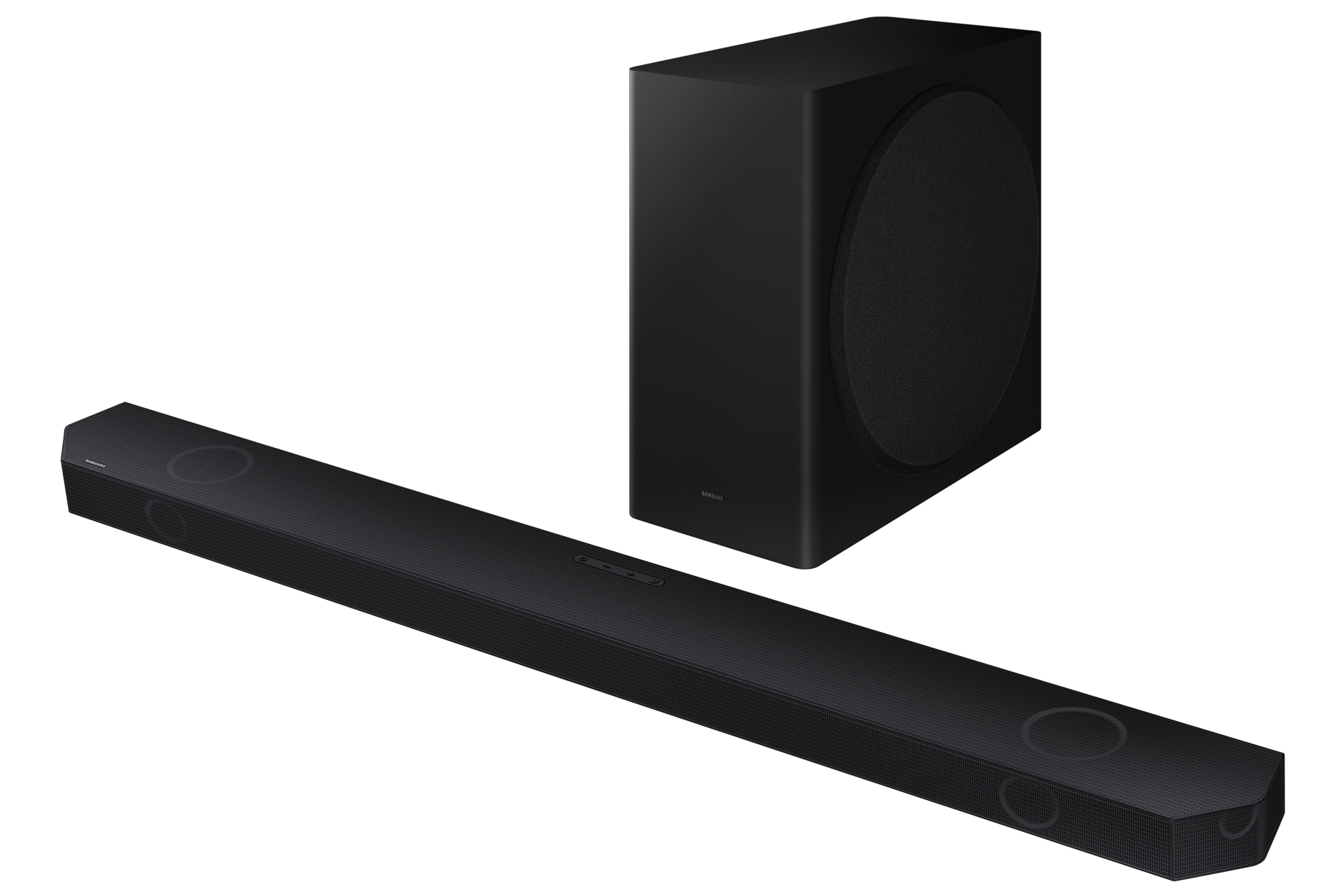 Latest Samsung Q Series Soundbar with Subwoofer (HW-Q800C/XM) - set-r-perspective view, Black color at best price in Samsung Malaysia