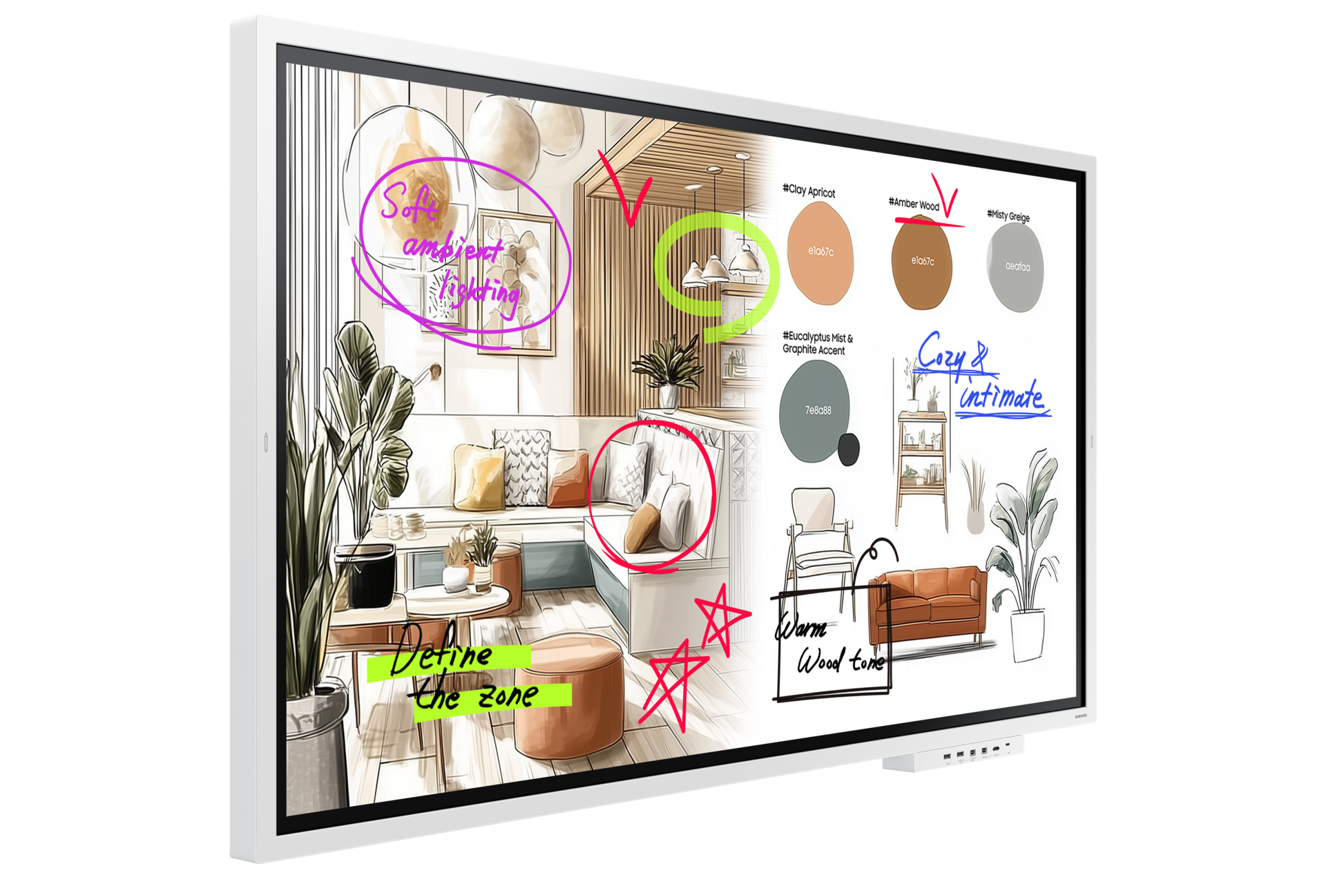65" The Flip WMFX L-Perspective-with-tray White 