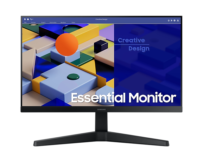 Front perspective view of the Samsung 22 inch Essential S3 S31C FHD Monitor.