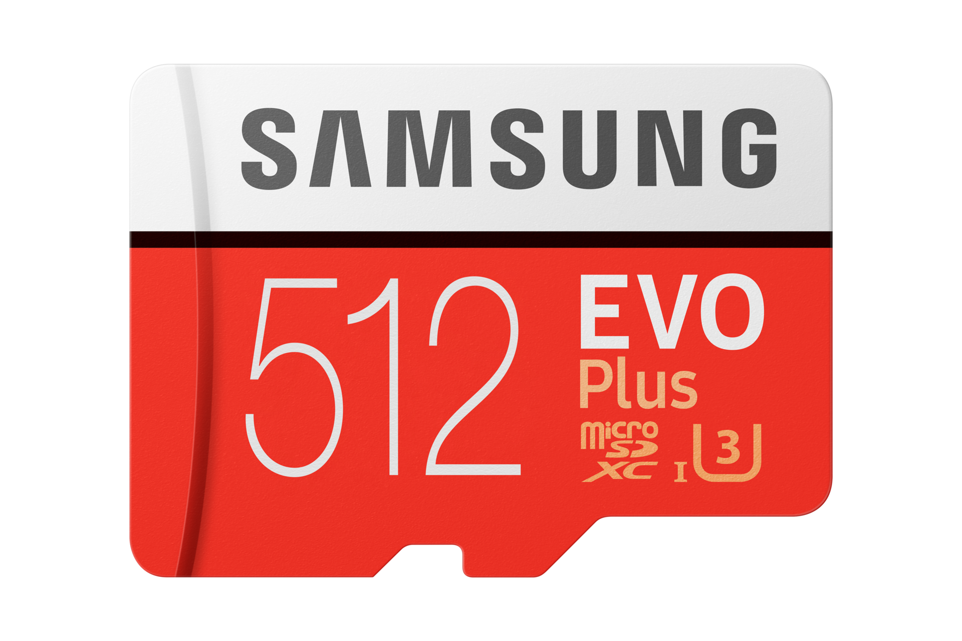 Front View of the Samsung 512GB microSD Card (EVO Plus)