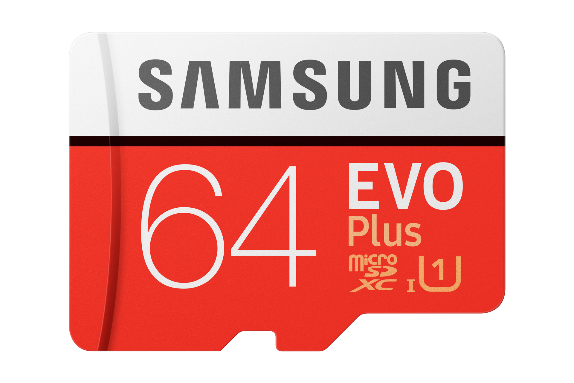 Front View of the Samsung 64GB microSD Card (EVO+)
