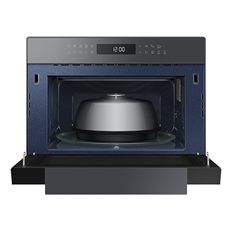 Review the front of the Samsung 35L Convection Microwave Smart Oven with HotBlast (MC35R8088LC/SM) & explore more details of this air fryer microwave!