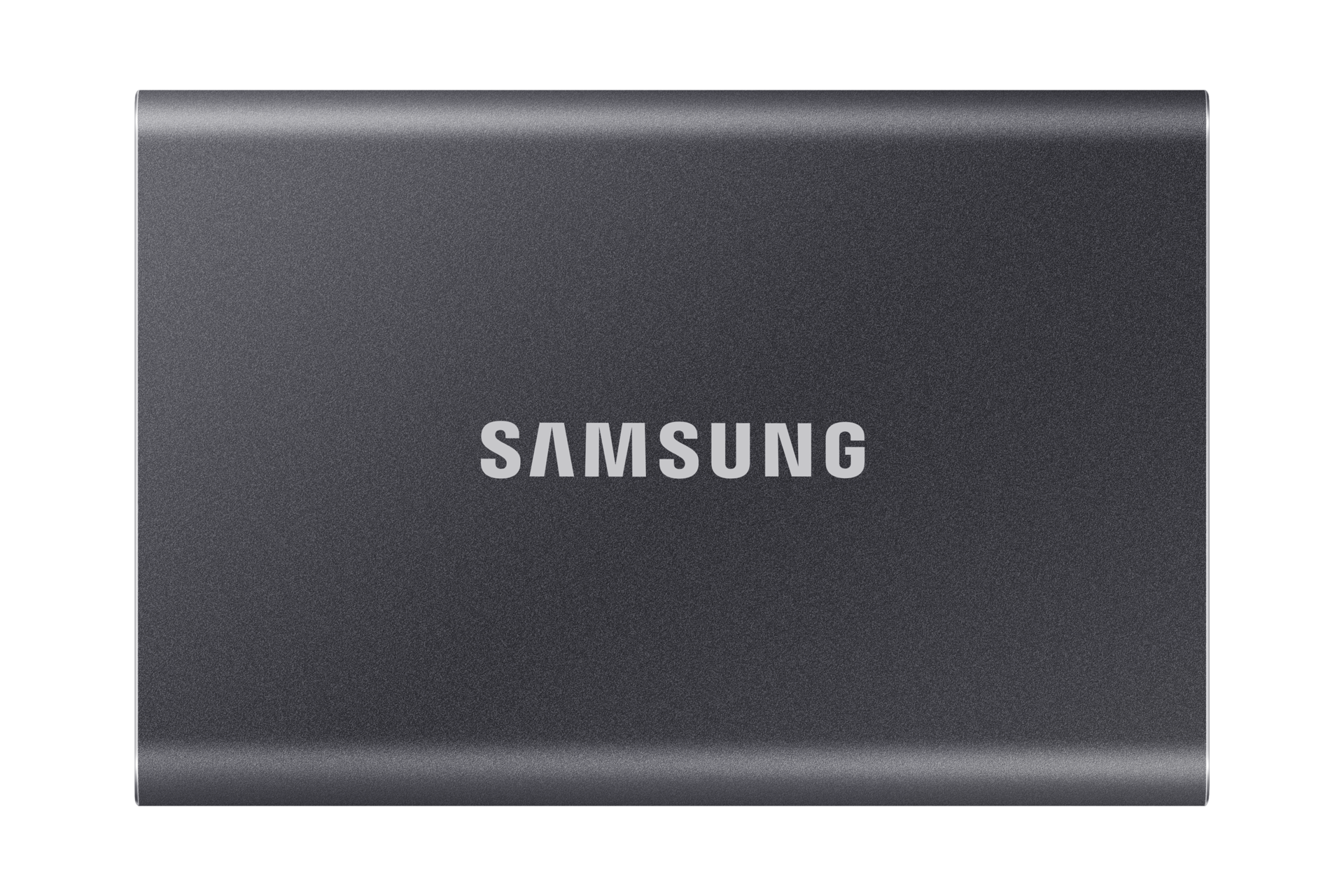 Front View of the Samsung 500GB Portable SSD T7 - (Titan Gray)