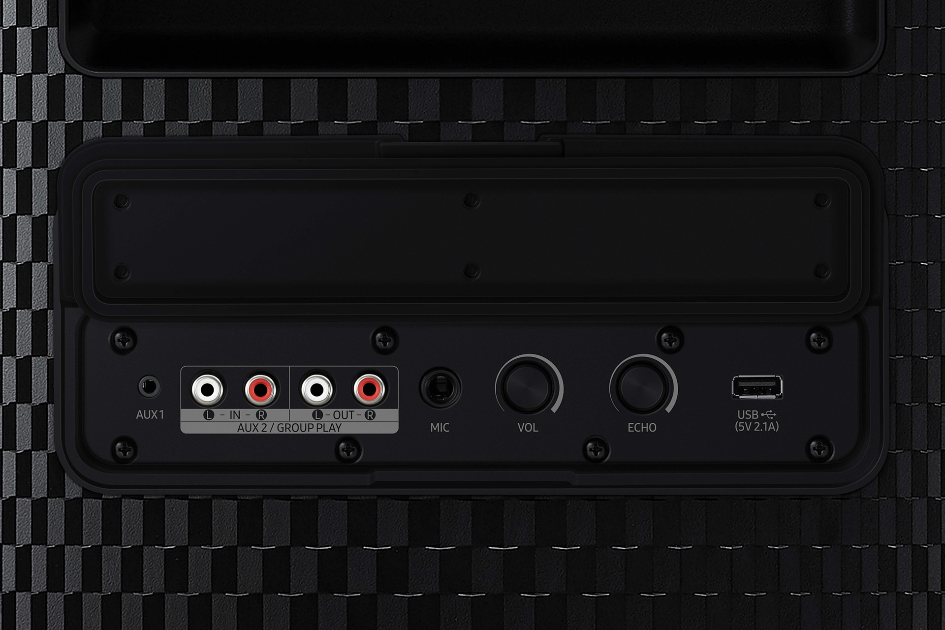 Check out the Samsung Sound Tower (MX-ST50B/XM) - close-up input view, Black color at best price in Samsung Malaysia