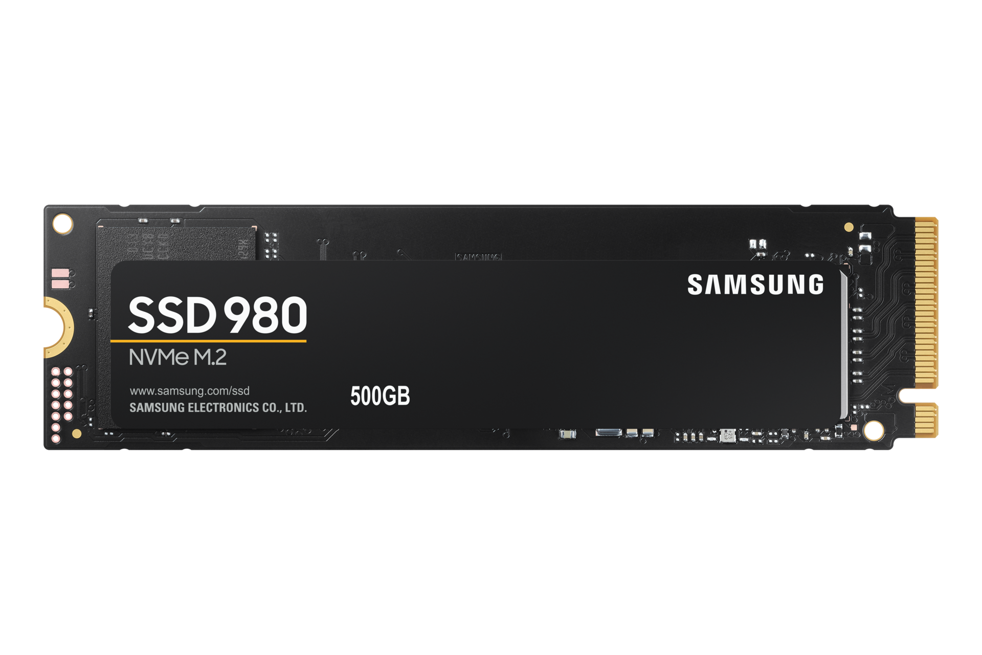 Front View of the Samsung 500GB M.2 PCIe 3 NVMe SSD (980)