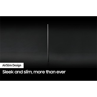 Profile view of QLED TV Q60D shows ultra slim design of QLED TV AirSlim