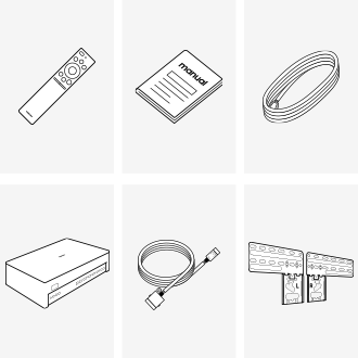 Samsung 2024 The Frame LS03D accessories provided include One Connect and remote control.