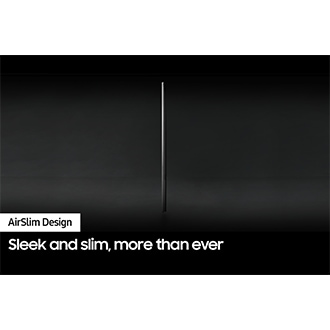 Profile view of QLED TV Q60D shows ultra slim design of QLED TV AirSlim