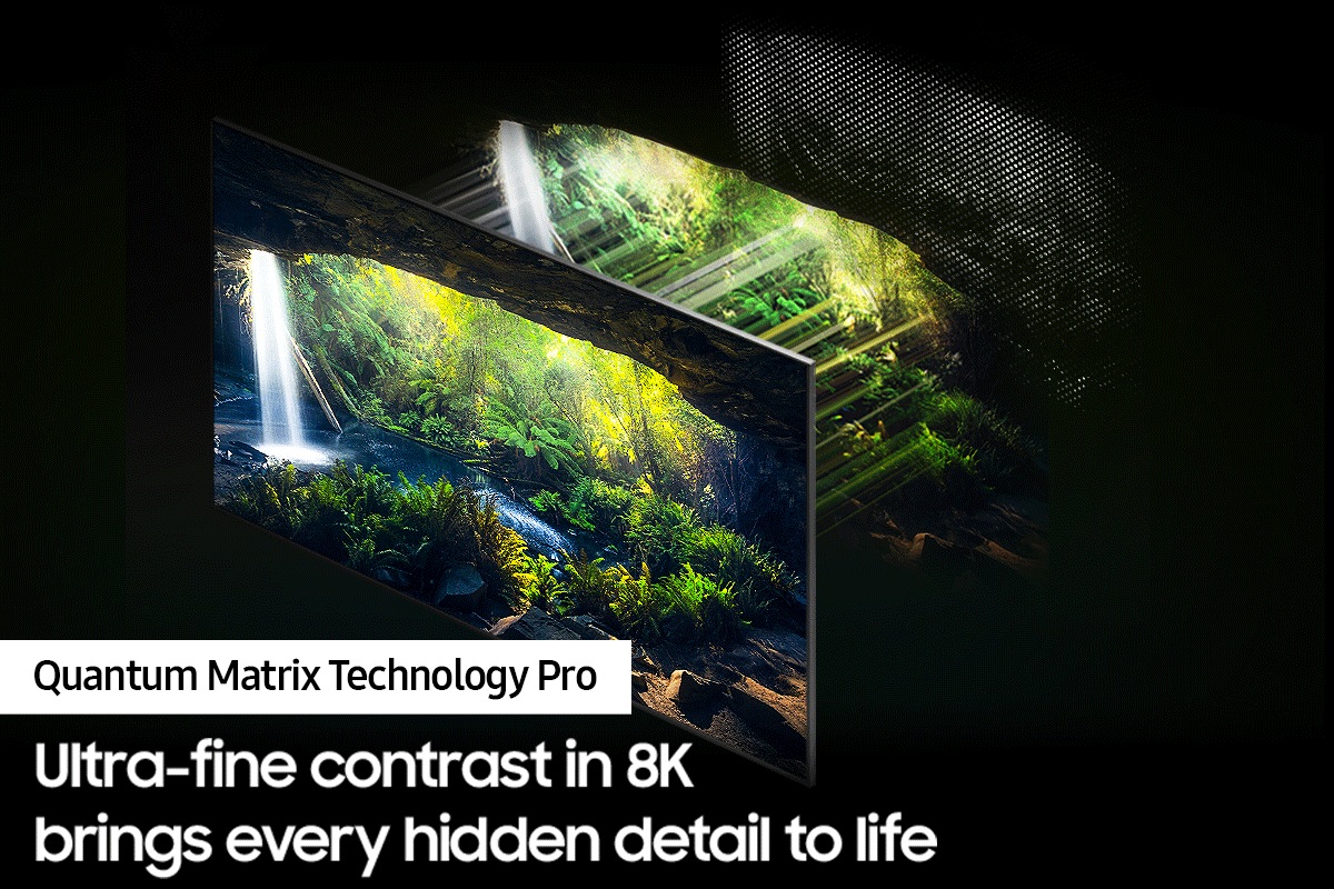 Neo QLED TV QN800D with Quantum Matrix Technology Pro discovers great detail in both the darkest and brightest scenes