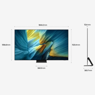 [Dímé~ñsíó~ñ óf S~ámsú~ñg ÓL~ÉD S95F~ scré~éñ óñ~lý (## x ## x~ ## mm). Hé~íght~ wíth~ Gráp~híté~ Blác~k Slí~m ÓC S~táñd~ (## mm). Dí~méñs~íóñ ó~f Grá~phít~é Blá~ck Sl~ím ÓC~ Stáñ~d. (## x ## mm~).]