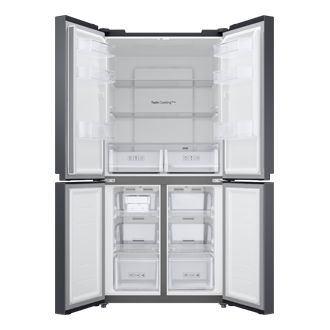 View the Samsung French 4 Door Refrigerator (RF48A4000B4/ME) with all doors opened and without foods inside & check out the fridge price at Samsung MY!