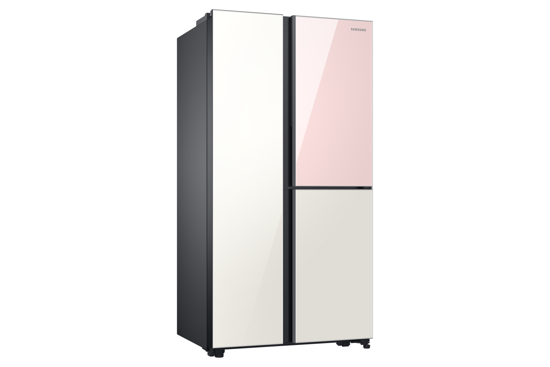 View the left perspective Samsung Side by Side Refridge White Pink, 617L (RH62A50E16C/ME) with Food Showcase & explore Digital Inverter Technology at Samsung MY!