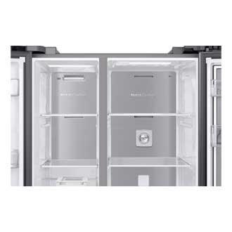 Take a look into the Samsung Side by Side Refridge (without foods inside) and explore in details the way Meta Cooling as well as Active Fresh Filter works