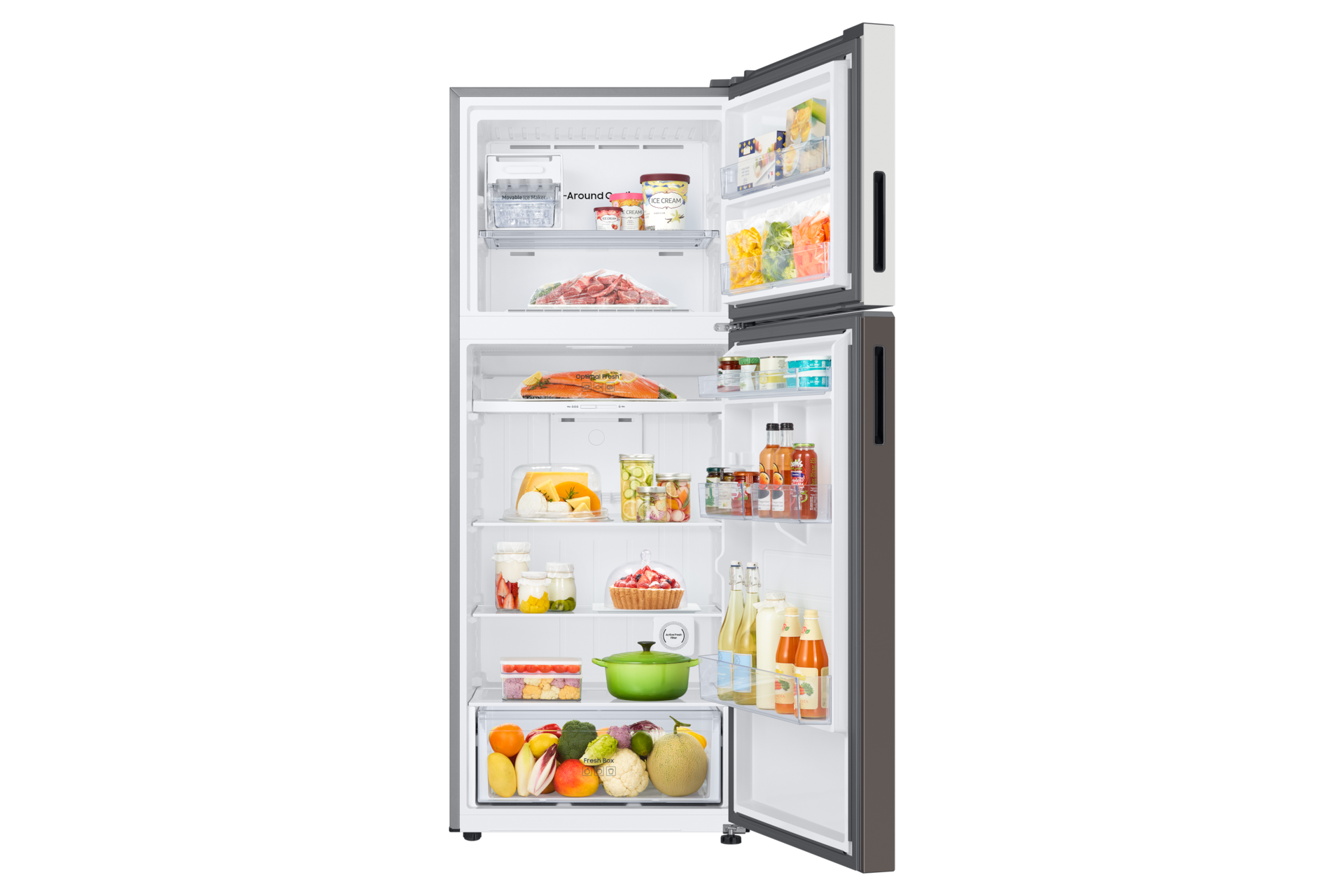 front-open-with-food Cotta White&Cotta Charcoal