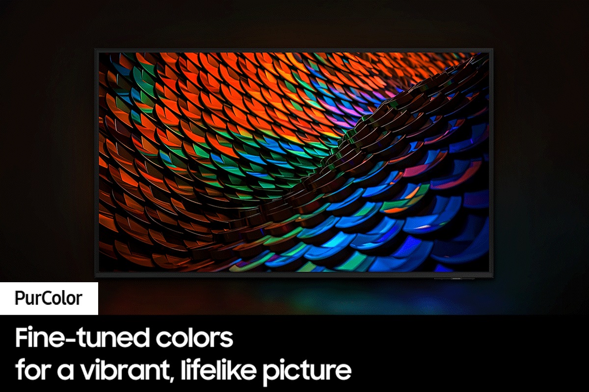 The Samsung Crystal UHD TV displaying picture with a brilliantly colorful design.