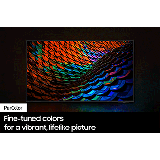 The Samsung Crystal UHD TV displaying picture with a brilliantly colorful design.