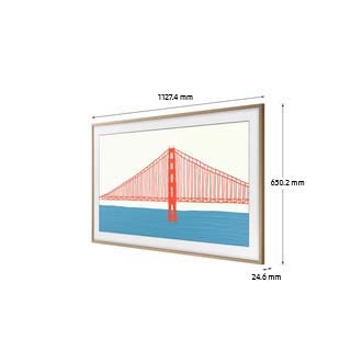 Dimension of Samsung Customizable Frame bezel VG-SCFA (1127.4 x 24.6 x650.2 mm) Teak Modern