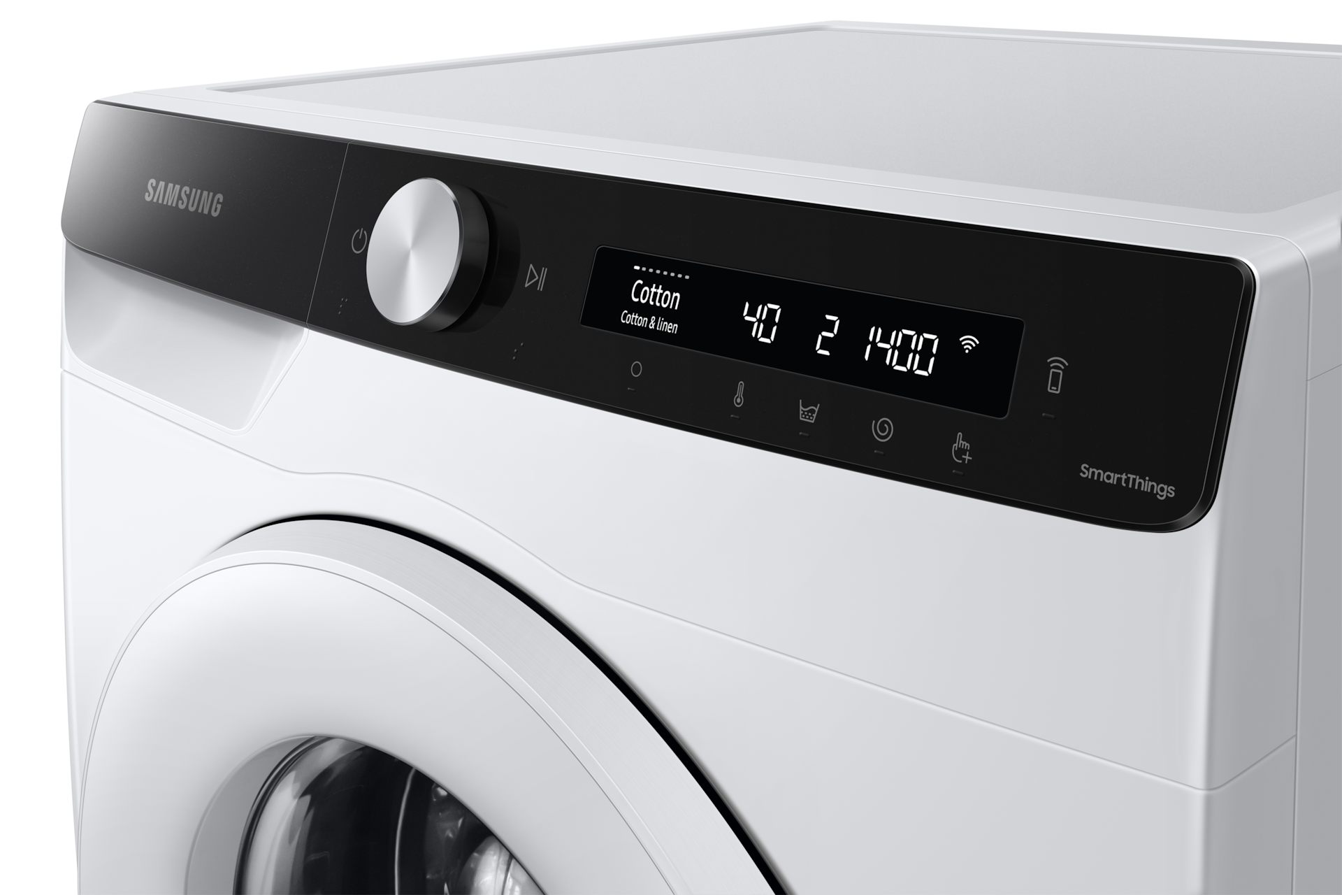 Samsung Front Load Washer with AI Control, White (WW85T504DTT/FQ) 8.5kg control panel