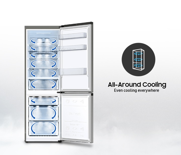 Réfrigérateur Samsung combiné RB34 All Around Cooling / 340 Litres / Noir +  Livraison + Installation et Mise en Marche Gratuites
