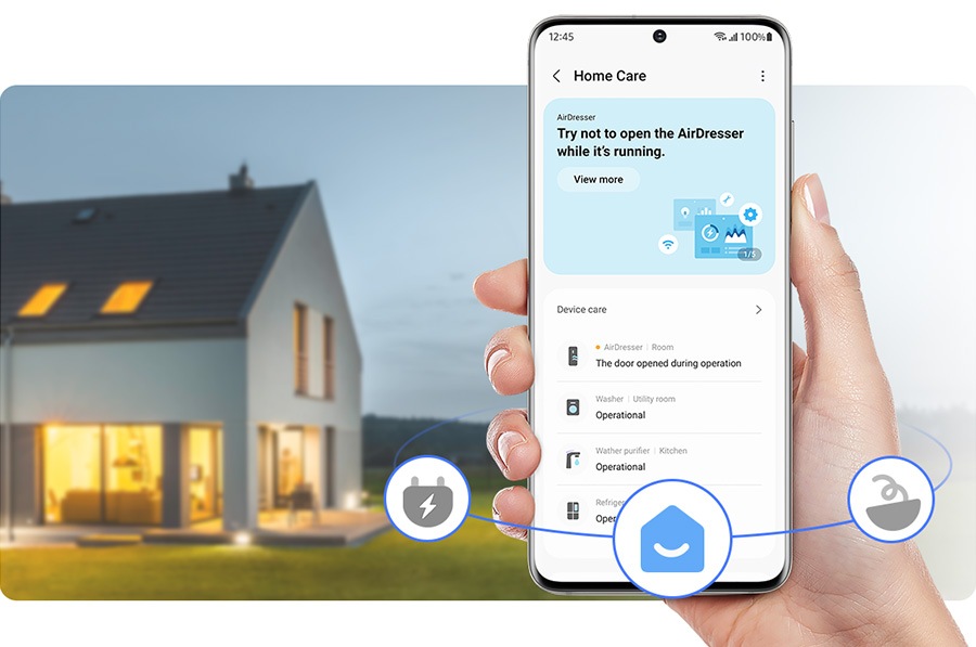 Vous pouvez gérer le fonctionnement de l’appareil dans SmartThings Home Care.