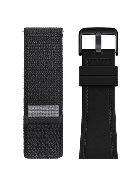 2 x bracelets de montre (bracelet hybride en éco cuir et bracelet en tissu)
