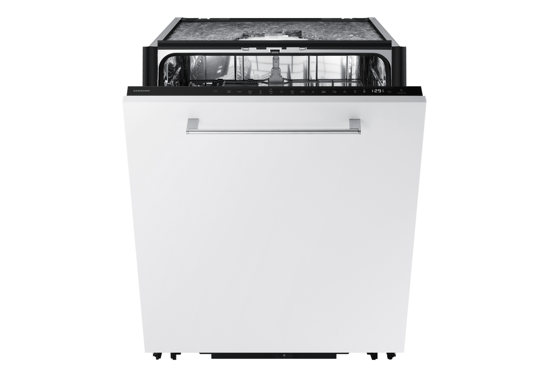 DW90H/24 Full Built-in Dishwasher Energy Efficiency and AI Wash DW80H72YBB0U1 Front-Open White 