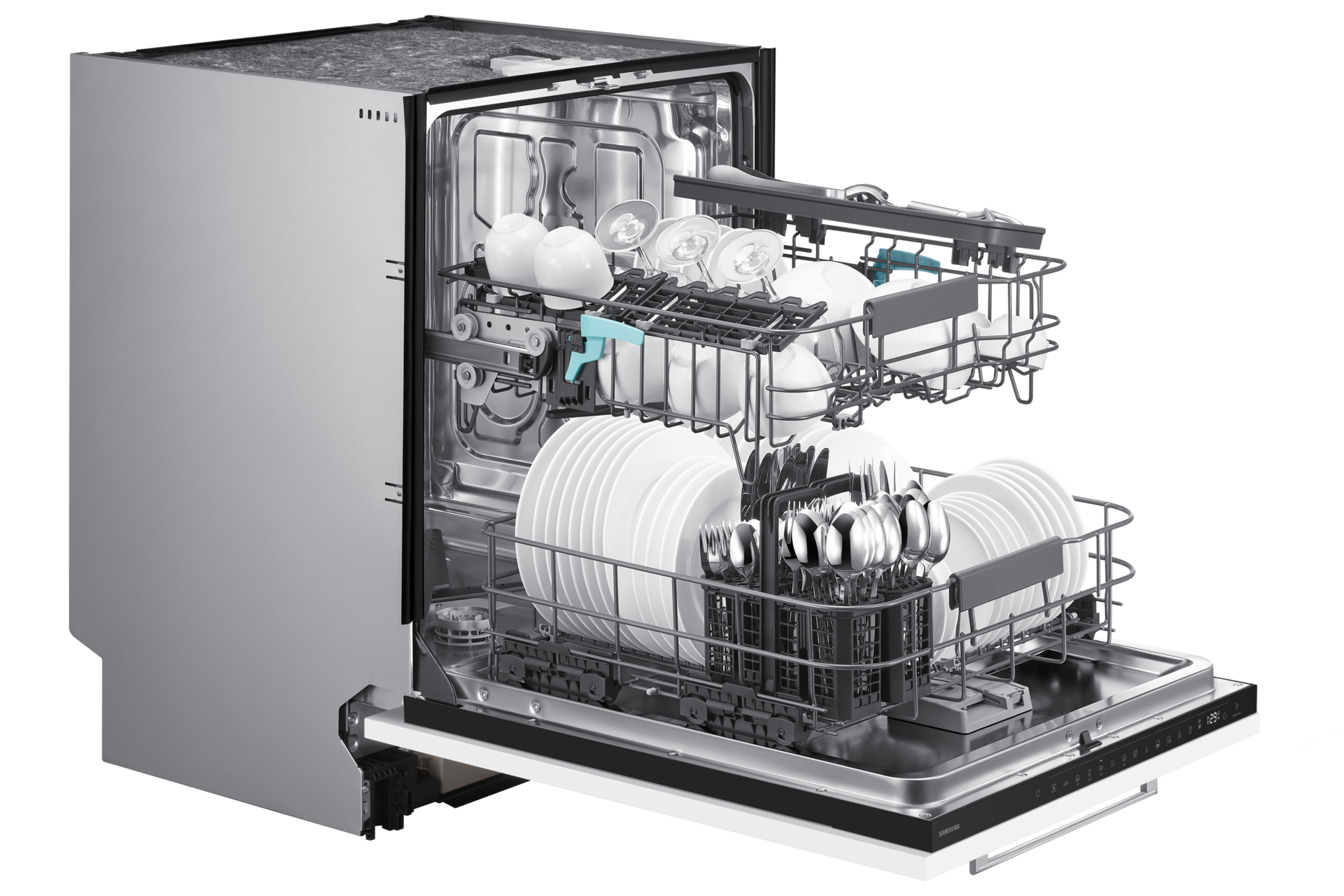 DW90H/24 Full Built-in Dishwasher Energy Efficiency and AI Wash DW80H72YBB0U1 Dynamic1 White 