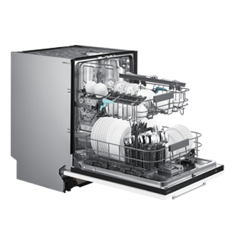 DW90H/24 Full Built-in Dishwasher Energy Efficiency and AI Wash DW80H72YBB0U1 Dynamic1 White 